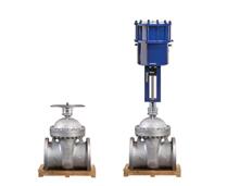 圖:帶有氣動線性閥門執(zhí)行機(jī)構(gòu)的閘閥